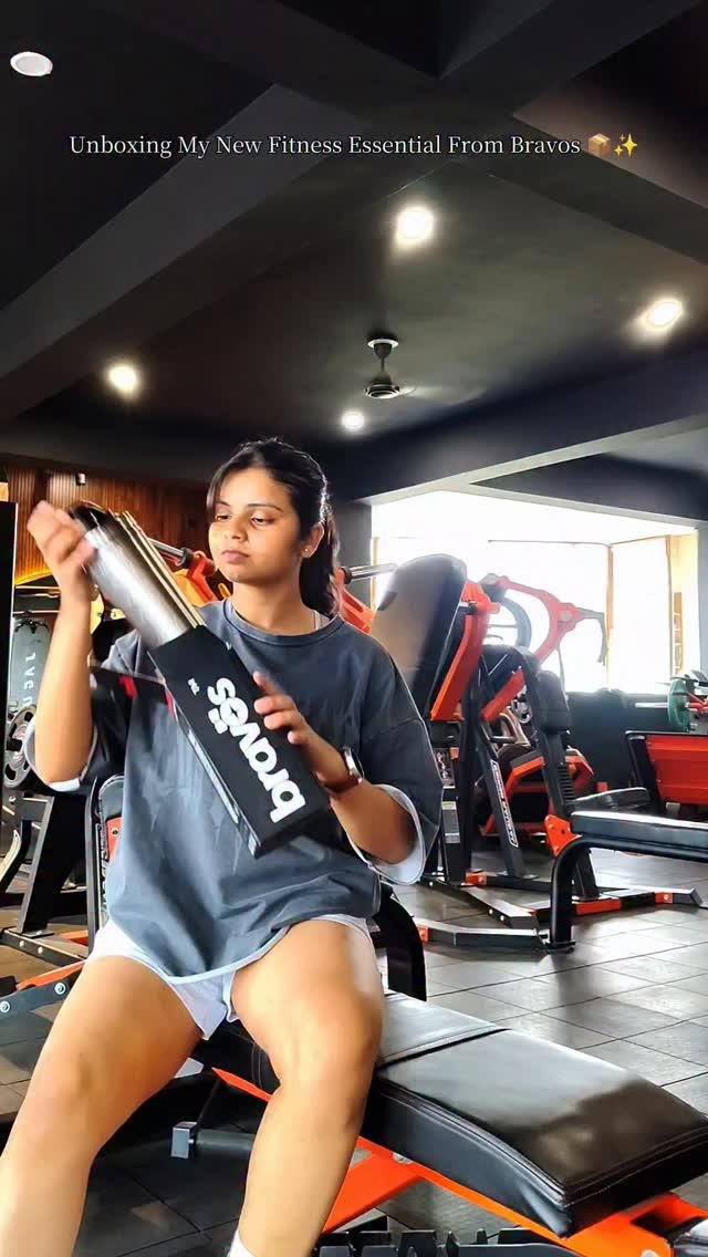 Fitness creator @iam_arambhya at the gym with a leak-proof protein shaker — reel thumbnail